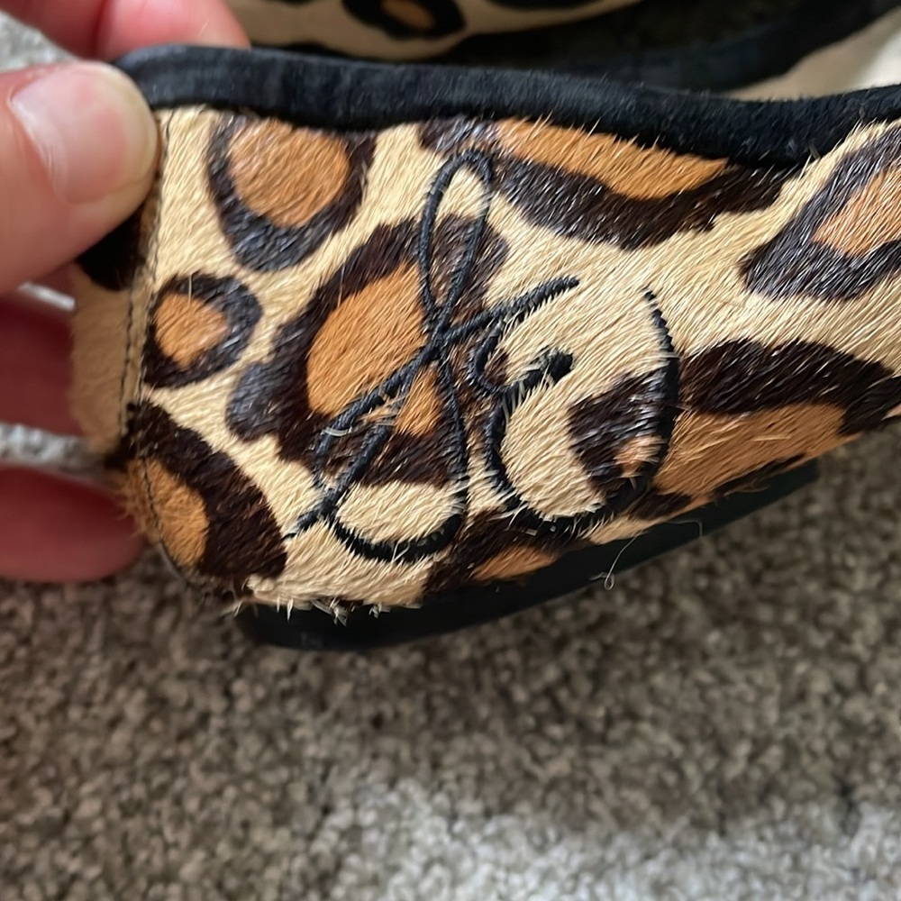 Sam Edelman Fritz leather jaguar print ballet flats Sz 8 shades of brown, tan - Picture 4 of 8